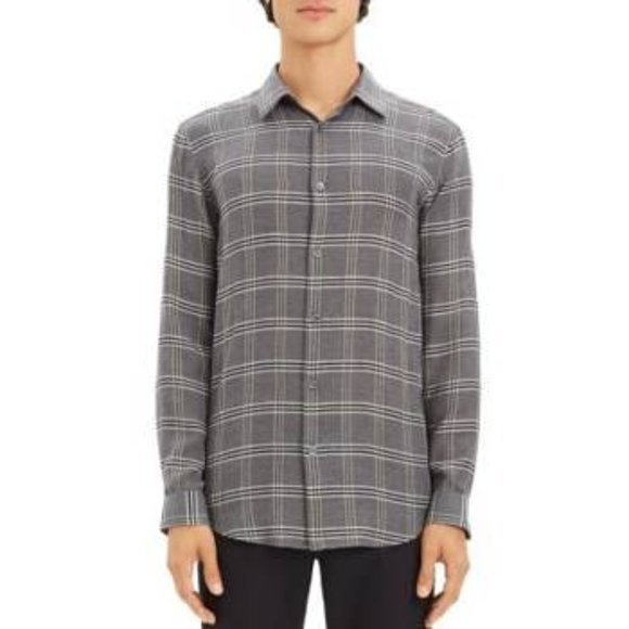 Theory Other - NWT Theory Tait Lightweight Gray Plaid Shirt M